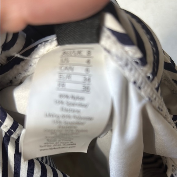 Niptuck navy/white Striped One-Piece Swimsuit sz 4 - Picture 7 of 8
